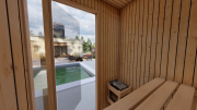Produkt: Prosklený smrkový saunový domek 135x135cm (3)