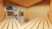 Produkt: Prosklený smrkový saunový domek 230x210 cm - typ 1 (3)